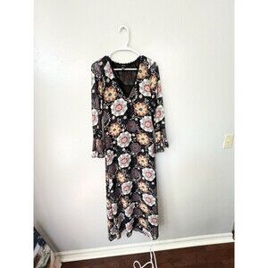 Vtg  Y2K Forever 21 Maxi Dress Size Small Black Whimsey Goth Fairy Grunge Gypsy